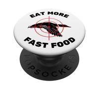 Funny Flying Duck Hunting for Hunters Eat More Fast Food PopSockets Adhesive PopGrip