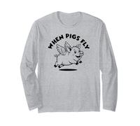 Funny Flying Pig with Wings Fly Pig Lovers Long Sleeve T-Shirt
