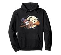 Funny Flying Sloth Witch Hat Retro Halloween Men Women Kids Pullover Hoodie