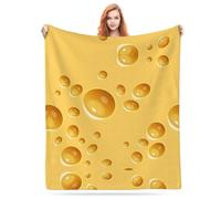 Funny Food Cheese Realistic Print Flannel Fleece Blanket Lightweight Cozy Bed Blankets Soft Throw Blanket Fit Couch Sofa for for Home Bedding Living Room Traveling Camping 50 X40