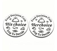 Funny Food Decider Coin | Stainless Steel Double-Sided Flipping Coin | Unique Wedding for Couples Birthday Present for Him/Her Husband Wife Boyfriend Girlfriend