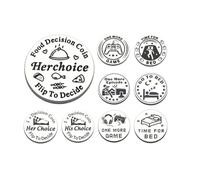 Funny Food Decider Coin | Stainless Steel Double-Sided Flipping Coin | Unique Wedding for Couples Birthday Present for Him/Her Husband Wife Boyfriend Girlfriend