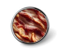 Funny Food Fried Bacon Novelty Metal Badge 1″ Round Brooch Pin Clothes Hat Bag Tie Accessories Decor