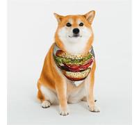 Funny Food Hamburgers And Mugs Print Dog Bandanas Washable Bibs Scarf Pet Dog Kerchief Dog Scarf Classic Printed Washable Dog Towel Scarf For Dogs And Cats