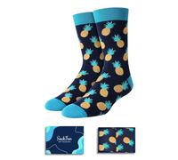 Funny Food Socks for Men - Pickle Pineapple Gifts for Teen Boys, Pineapple Green, Medium