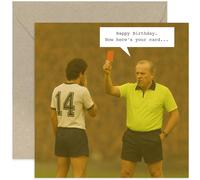 Funny Football Birthday Card for Dad Brother Son Husband - 'Here’s Your Card' Simple Sarcastic Design - Great for Men or Women - Blank Inside with Envelope