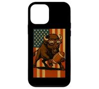 Funny Football Bison Game Day US-Flag Vintage Shirt Case for iPhone 12 mini
