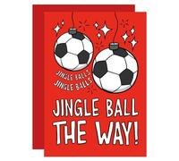 Funny Football Christmas Card, Premiere League Card, Card for Dad, Card for Brother, Card for Husband, World Cup Card, Soccer Card, Ball Pun Christmas A6 Card (Football)