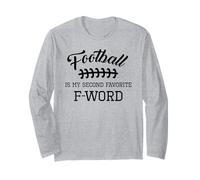 Funny Football is My Second Favorite Word Men Husband Season Long Sleeve T-Shirt