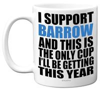 Funny Football Mug Gift for Barrow Fans - Footy Only Cup - Joke Xmas Birthday Mugs Present Gifts for Son Dad Brother Uncle Colleague Friend Cousin, 11oz Ceramic Dishwasher Safe Coffee Tea Cup