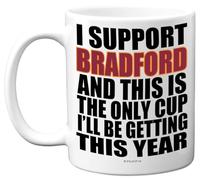 Funny Football Mug Gift for Bradford Fans - Footy Only Cup - Joke Xmas Birthday Mugs Present Gifts for Son Dad Brother Uncle Colleague Friend Cousin, 11oz Ceramic Dishwasher Safe Coffee Tea Cup