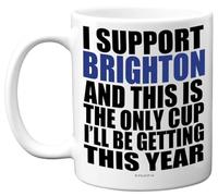 Funny Football Mug Gift for Brighton Fans - Footy Only Cup - Joke Xmas Birthday Mugs Present Gifts for Son Dad Brother Uncle Colleague Friend Cousin, 11oz Ceramic Dishwasher Safe Coffee Tea Cup