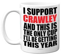 Funny Football Mug Gift for Crawley Fans - Footy Only Cup - Joke Xmas Birthday Mugs Present Gifts for Son Dad Brother Uncle Colleague Friend Cousin, 11oz Ceramic Dishwasher Safe Coffee Tea Cup