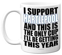 Funny Football Mug Gift for Hartlepool Fans - Footy Only Cup - Joke Xmas Birthday Mugs Present Gifts for Son Dad Brother Uncle Colleague Friend Cousin, 11oz Ceramic Dishwasher Safe Coffee Tea Cup