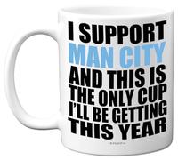 Funny Football Mug Gift for Man City Fans - Footy Only Cup - Joke Xmas Birthday Mugs Present Gifts for Son Dad Brother Uncle Colleague Friend Cousin, 11oz Ceramic Dishwasher Safe Coffee Tea Cup