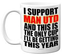 Funny Football Mug Gift for Man United Fans - Footy Only Cup - Joke Xmas Birthday Mugs Present Gifts for Son Dad Brother Uncle Colleague Friend Cousin, 11oz Ceramic Dishwasher Safe Coffee Tea Cup