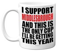 Funny Football Mug Gift for Middlesbrough Fans - Footy Only Cup - Joke Xmas Birthday Mugs Present Gifts for Son Dad Brother Uncle Colleague Friend Cousin, 11oz Ceramic Dishwasher Safe Coffee Tea Cup