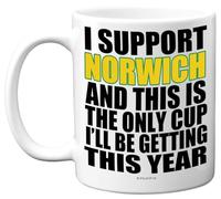 Funny Football Mug Gift for Norwich Fans - Footy Only Cup - Joke Xmas Birthday Mugs Present Gifts for Son Dad Brother Uncle Colleague Friend Cousin, 11oz Ceramic Dishwasher Safe Coffee Tea Cup