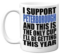 Funny Football Mug Gift for Peterborough Fans - Footy Only Cup - Joke Xmas Birthday Mugs Present Gifts for Son Dad Brother Uncle Colleague Friend Cousin, 11oz Ceramic Dishwasher Safe Coffee Tea Cup
