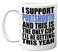 Funny Football Mug Gift for Portsmouth Fans - Footy Only Cup - Joke Xmas Birthday Mugs Present Gifts for Son Dad Brother Uncle Colleague Friend Cousin, 11oz Ceramic Dishwasher Safe Coffee Tea Cup