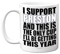 Funny Football Mug Gift for Preston Fans - Footy Only Cup - Joke Xmas Birthday Mugs Present Gifts for Son Dad Brother Uncle Colleague Friend Cousin, 11oz Ceramic Dishwasher Safe Coffee Tea Cup