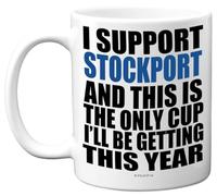 Funny Football Mug Gift for Stockport Fans - Footy Only Cup - Joke Xmas Birthday Mugs Present Gifts for Son Dad Brother Uncle Colleague Friend Cousin, 11oz Ceramic Dishwasher Safe Coffee Tea Cup