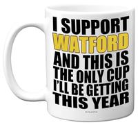 Funny Football Mug Gift for Watford Fans - Footy Only Cup - Joke Xmas Birthday Mugs Present Gifts for Son Dad Brother Uncle Colleague Friend Cousin, 11oz Ceramic Dishwasher Safe Coffee Tea Cup