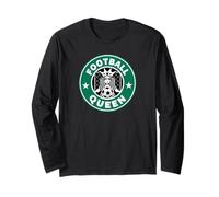 Funny Football Queen Logo for UK Matchday Mums and Ladies Long Sleeve T-Shirt