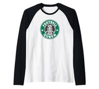Funny Football Queen Logo for UK Matchday Mums and Ladies Raglan Baseball Tee