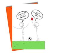 Funny Football Referee Red Card Birthday Card Men Boys Humour Soccer Match Stickman Joke JBS30