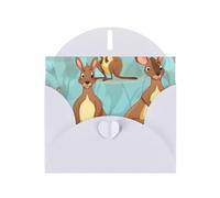 Funny for Kangaroo Zoo Greeting Cards Blank Note Cards with Envelopes Happy Birthday Card Thank You Card Wedding Party Invitation Cards for All Occasions 4x6 Inch