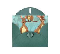 Funny for Kangaroo Zoo Greeting Cards Blank Note Cards with Envelopes Happy Birthday Card Thank You Card Wedding Party Invitation Cards for All Occasions 4x6 Inch