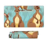 Funny for Kangaroo Zoo Mouse Pad Large Desk Mat XL PU Leather Desk Pad Waterproof Gaming Mousepad Easy Clean Desk Protector Mat Keyboard Mats, Writing Pad for Office Home 29.5 x 16 in
