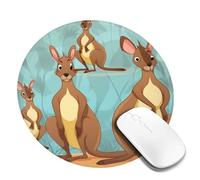 Funny for Kangaroo Zoo Mouse Pad Waterproof Gaming Mousepad with Non-Slip Rubber Base Round Computer Mouse Mat for Office Latop Mousepads Washable Cloth Desk Pad 8 x 8 in