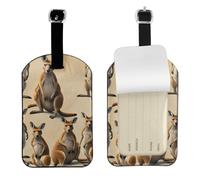 Funny for Kangaroo Zoo Print Bag Tags Stylish Luggage Tag 4.3 X 2.76 Inch Essential Travel Accessory Suitcases