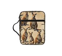 Funny for Kangaroo Zoo Print Bible Cover Lightweight Tablet Sleeve Durable Makeup Bag Pencil Case for Church School Travel