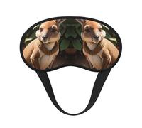 Funny for Kangaroo Zoo Print Black Out Eye Mask for Sleeping Airplane, Sleep Mask Polyester for Home and Travel
