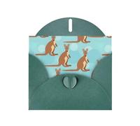 Funny for Kangaroo Zoo Print Blank Cards and Envelopes 5" x 6" for Wedding Birthday Invitations and All Occasions