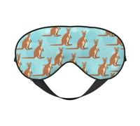 Funny for Kangaroo Zoo Print Breathable Full-Cover Eye Mask Stylish Adjustable Nap Night Restful Environment