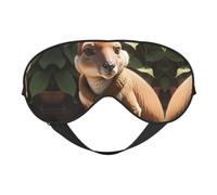 Funny for Kangaroo Zoo Print Functionality Cozy Eye Mask Adjustable Strap Nap Night Travel Camping Yoga Relax