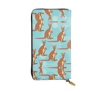 Funny for Kangaroo Zoo Print Leather Long Clutch Wallet â€“ Fashionable Personalized Wallet, Multiple Card Slots, Gift Ready, Black, One Size