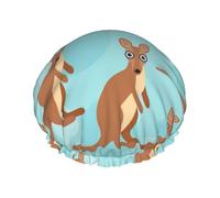 Funny for Kangaroo Zoo Print Lightweight Shower Cap for Women and Men Reusable hat Soft hat and Bath Hair Cap