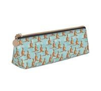 Funny for Kangaroo Zoo Print Student Pencil Case Large Capacity Triangle Pouch Daily Essentials School College