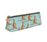 Funny for Kangaroo Zoo Print Student Pencil Case Large Capacity Triangle Pouch Daily Essentials School College
