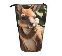 Funny for Kangaroo Zoo Print Telescopic Adjustable Pencil Case Lightweight Organizer for Office Travel Pen Bag