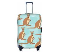 Funny For Kangaroo Zoo Print Travel Elastic Suitcase Luggage Baggage Cover Protector, Washable And Anti-Scratch, White, L