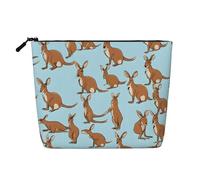 Funny for Kangaroo Zoo Single Layer Linen Like Makeup Bag, Lightweight and Cute, Easy to Use
