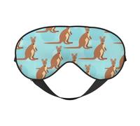 Funny for Kangaroo Zoo Soft Sleep Mask Adjustable Strap Light Blocking Reversible Comfortable Night Mask