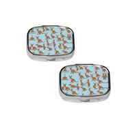 Funny for Kangaroo Zoo Square Mini Medicine Box, Lightweight to Carry, Durable and Long-Lasting