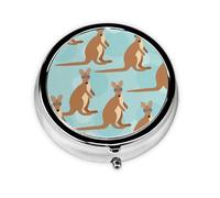 Funny for Kangaroo Zoo This Small, Round Pill Box is a Portable Travel Medicine Organizer with Three compartments for Storing Daily medications.